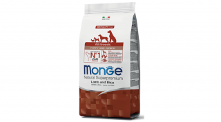 Monge Dog MONOPROTEIN Speciality line All Breeds PuppyJunior bárány-rizs 2,5kg, 12kg, 15kg
