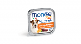 Monge Fruit PatéChunkies alutálcás kutyaeledel kacsa-narancs 100g