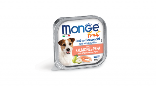 Monge Fruit PatéChunkies alutálcás kutyaeledel lazac-körte 100g