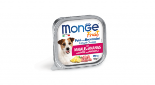 Monge Fruit PatéChunkies alutálcás kutyaeledel sertés-ananász 100g