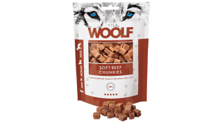 RD1037 Kutya és macska jutalomfalat - Woolf Marhahús kockák 100g (10db/gyűjtő)