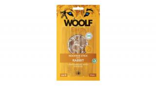 RD1070 Kutya és macska jutalomfalat-Woolf Earth NOOHIDE kollagénes rúd nyúlhússal S 90g, 11,5x1cm (10db/csomag)