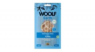 RD1072 Kutya és macska jutalomfalat-Woolf Earth NOOHIDE kollagénes rúd tonhallal S 90g, 11,5x1cm (10db/csomag)