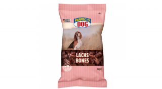 RD12026PE Kutya jutalomfalat - Perfecto Dog lazacos csontok 150g (11db/gyűjtő)