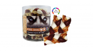 RD16001 Kutya jutalomfalat - Jerky Rawhide fonat - húsos 6,5cm (40 db/csomag)