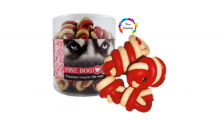 RD16394 Kutya jutalomfalat-Jerky-csomó sonkás kalciummal és vaníliával 8cm (25db/csomag)