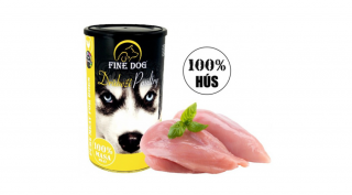 RD341 FINE DOG Kutyakonzerv - SZÁRNYAS 100%-os hústartalommal 1200g (8db/gyűjtő)