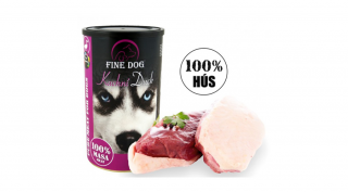 RD343 FINE DOG Kutyakonzerv - KACSA 100%-os hústartalommal 1200g (8db/gyűjtő)