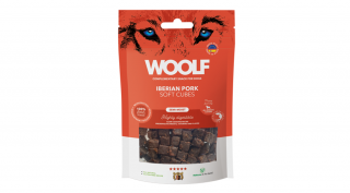 RD5008 Kutya és macska jutalomfalat - Woolf FŐTT Ibériai sertéshús kockák - monoprotein 100g (10db/gyűjtő)