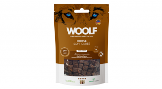 RD5010 Kutya és macska jutalomfalat - Woolf FŐTT lóhús kockák - monoprotein 100g (10db/gyűjtő)