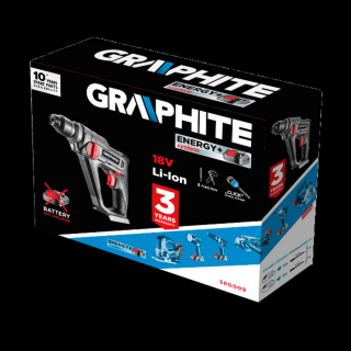 Graphite Akkus Fúrókalapács 18V 0,8J Energy+ Akku Nélkül 58G009