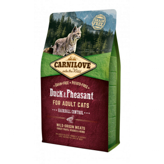 Carnilove Cat Adult Duck  Pheasant Hairball Control-  Kacsa és Fácán Hússal 2kg