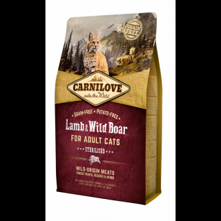 Carnilove Cat Adult Lamb  Wild Boar Sterilised-  Bárány  vaddisznó Hússal 2kg