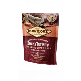 Carnilove Cat Duck  Turkey Large Breed – Muscles, Bones, Joints Kacsa és Pulyka Hússal 400g