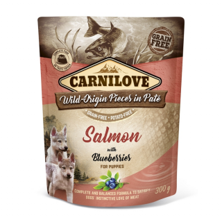 Carnilove Dog Puppy tasakos Paté Salmon with Blueberries - Lazac áfonyával 300g