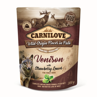 Carnilove Dog tasakos Paté Venison with Strawberry Leaves - Szarvas eperlevéllel 300g
