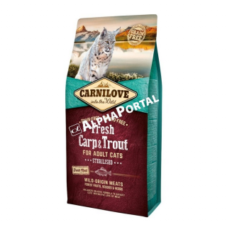 Carnilove Fresh Adult Cat CarpTrout Sterilised - Ponty és Pisztráng Hússal 6kg
