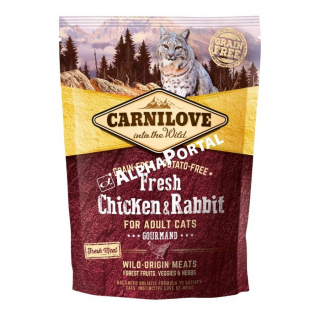 Carnilove Fresh Adult Cat Chicken  Rabbit Gourmand-  Csirke és Nyúl Hússal 400g