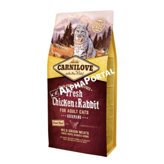 Carnilove Fresh Adult Cat Chicken  Rabbit Gourmand-  Csirke és Nyúl Hússal 6kg