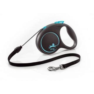 Flexi Black Design "M" (kék) - zsinóros automata póráz (5m)