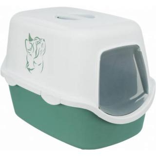 KT24:Trixie Vico Cat Litter Tray - Fedeles macska WC (zöld/fehér) 40x40x56cm