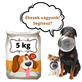 Kutyatáp 5 kg - adomány a PCAS Állatmentés részére (donation to PCAS animal rescue - classic dog food)