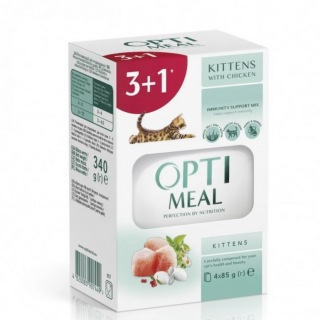 OPTIMEAL Teljes értékű, szaftos állateledel kölyök macskáknak 3+1