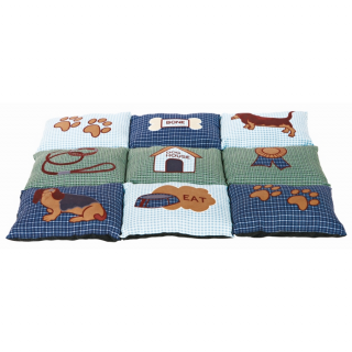 Trixie Fekhely több lapból álló tacskós (patchwork) 80x55cm Kék/Zöld