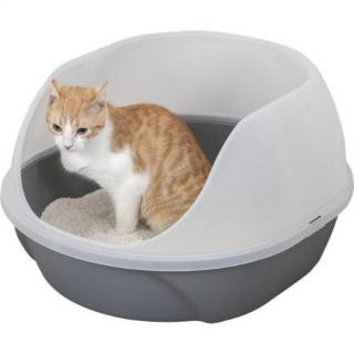 Trixie Simao Cat Litter Tray - magas, peremes alomtálca (fehér/szürke) 48x30x58cm