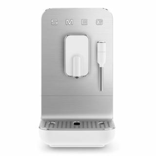 SMEG AUTOMATA KÁVÉGÉP, Medium, szálcsiszolt alumínium front, tejhabosító funkció, fehér