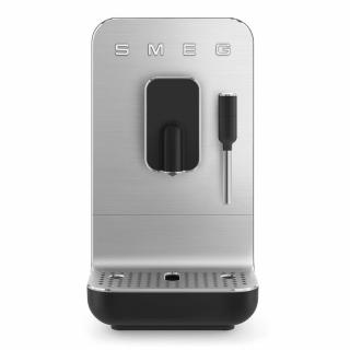 SMEG AUTOMATA KÁVÉGÉP, Medium, szálcsiszolt alumínium front, tejhabosító funkció, fekete