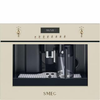 SMEG beépíthető automata kávéfőző, Colonial design, bézs/bronz