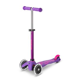 3 kerekű svájci LEDes roller, lila-pink