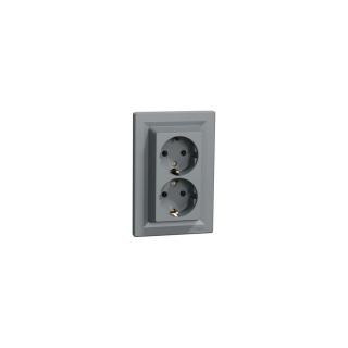 ASFORA 2x2P+F csatlakozóaljzat, csavaros, acél eph9900162