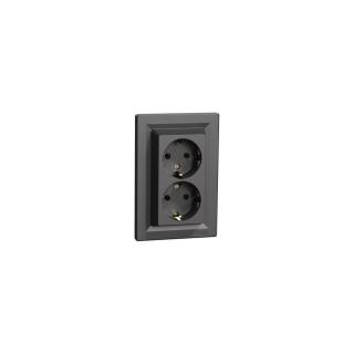 ASFORA 2x2P+F csatlakozóaljzat, csavaros, antracit eph9900171