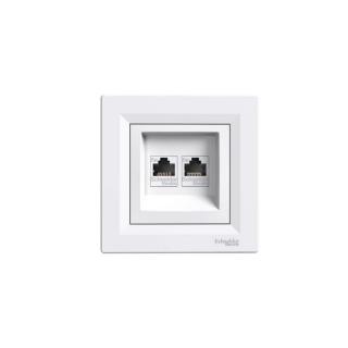 ASFORA 2xRJ45 Cat5e UTP aljzat, fehér eph4400121