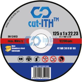 cut-ITH vágókorong, Inox, alak 41, WA30RBF, 125x1,0x22