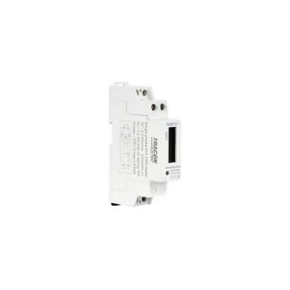 Digitális fogyasztásmérő, 1 fázisú almérő DIN sínre, 1 modul, 230V AC / 5(40) A TRACON TVOF11