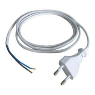 Hálózati szerelhető vezeték MTL 2x0,75mm2 fehér 1,5m EURO dugvillával H03VVH2-F 6777H