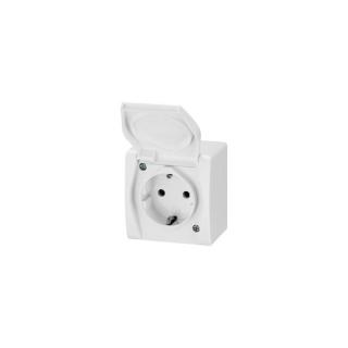 HERMES 2p+f dugalj teli fehér fedéllel IP44