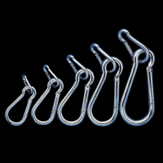 Karabiner, rugós, acél d=10mm, 2100N RKARA10