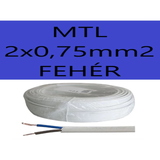 MTL 2x0,75mm2  FEHÉR  H03VVH2-F