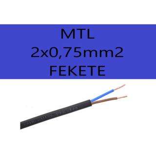 MTL 2x0,75mm2  FEKETE H03VVH2-F-B