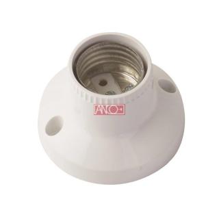 Oldalfali/mennyezeti E27 egyenes fehér talpas foglalat 321730 ANCO