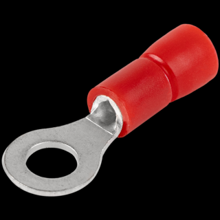 Szigetelt szemes saru, ónozott elektrolitréz, piros 1,5mm2,M3, (d1=1,7mm, d2=3,7mm), PVC PSZ3