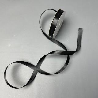 Fekete szatén szalag - 12 mm
