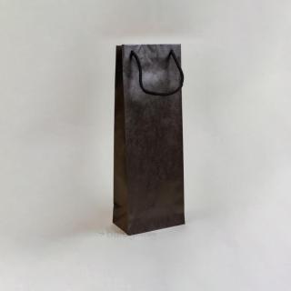 Zsinórfüles papírtáska 13x35x8 cm boros fekete