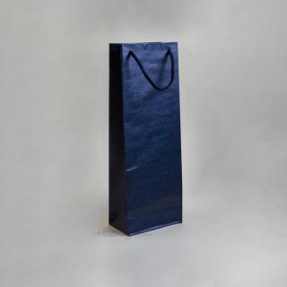 Zsinórfüles papírtáska 13x35x8 cm boros sötétkék