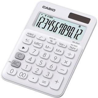 Számológép, asztali, 12 számjegy, CASIO "MS 20UC", fehér