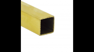 FÉNYES ARANY NÉGYZETES Rozsdamentes cső, 19 x 19 mm, 200 cm